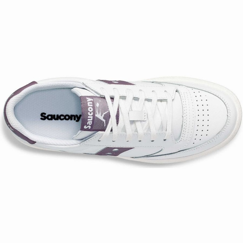 Women's Saucony Jazz Court PU Sneakers White / Purple | SG S83260-T10