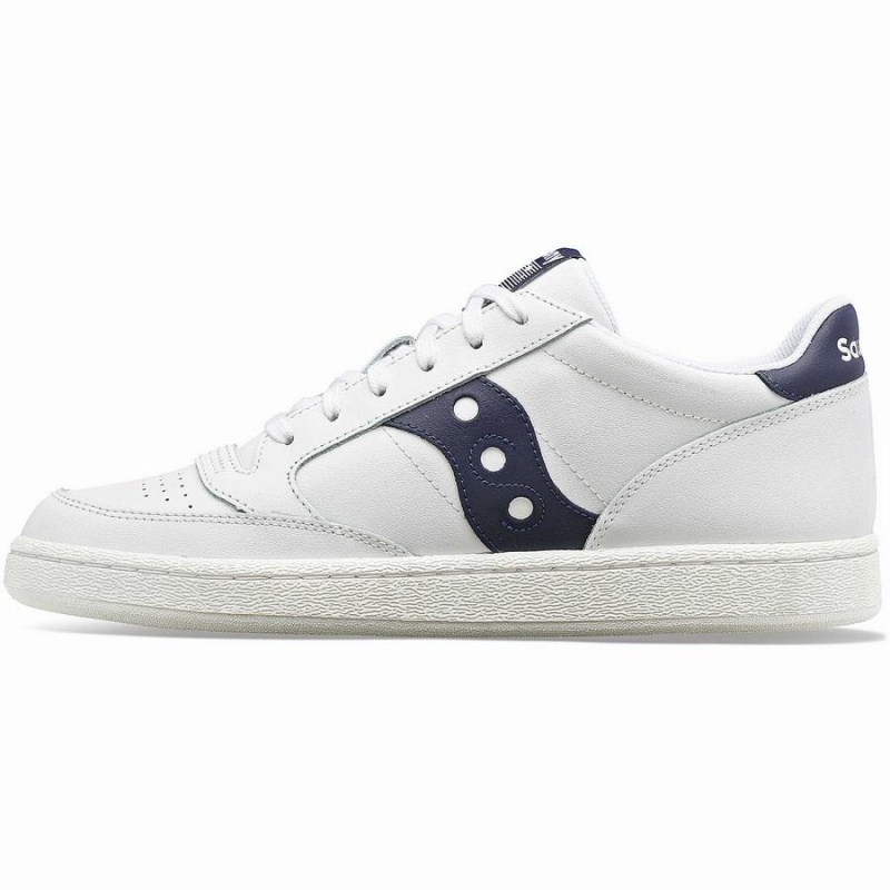 Women's Saucony Jazz Court PU Sneakers White / Navy | SG S71036-L12