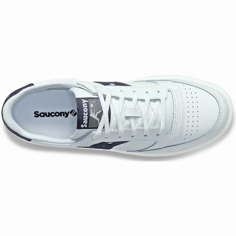 Women's Saucony Jazz Court PU Sneakers White / Navy | SG S71036-L12