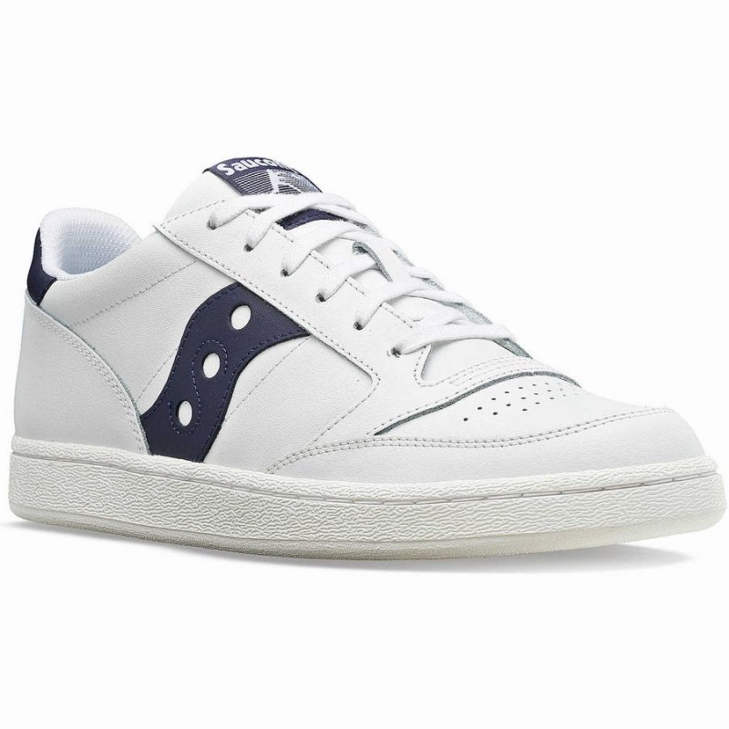 Women's Saucony Jazz Court PU Sneakers White / Navy | SG S71036-L12