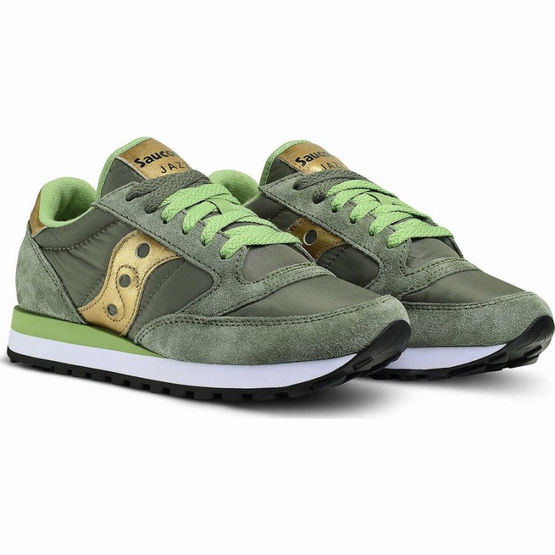 Women's Saucony Jazz Original Sneakers Olive / Gold | SG S61592-A97