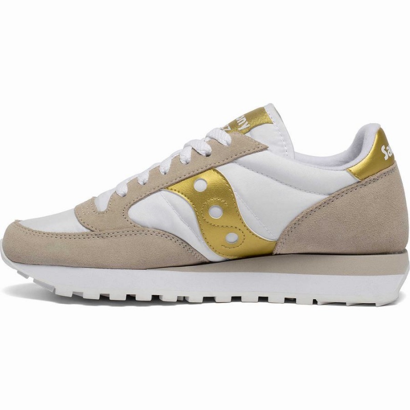 Women's Saucony Jazz Original Sneakers White / Gold | SG S93841-P24