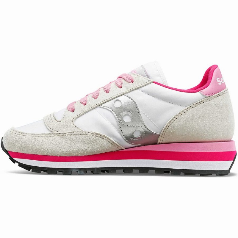 Women's Saucony Jazz Triple Sneakers White / Grey / Pink | SG S87624-B36