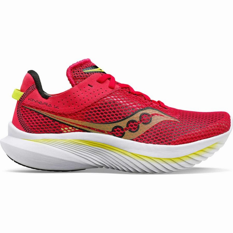 Women\'s Saucony Kinvara 14 Running Shoes Red / Rose | SG S18309-N73