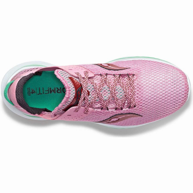 Women's Saucony Kinvara 14 Running Shoes Pink / Green | SG S35612-M97