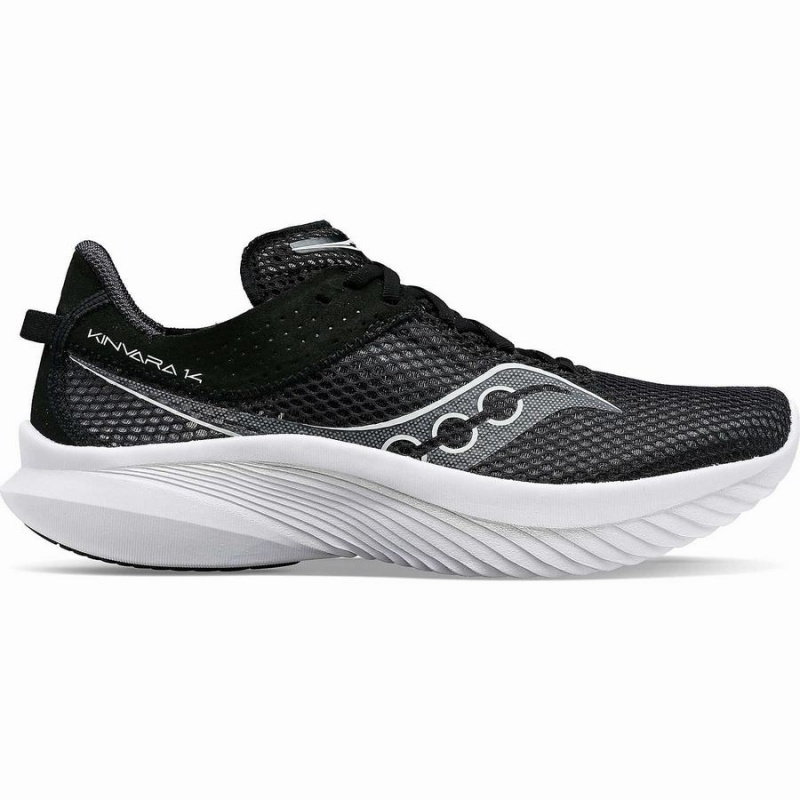 Women\'s Saucony Kinvara 14 Running Shoes Black / White | SG S53907-J06