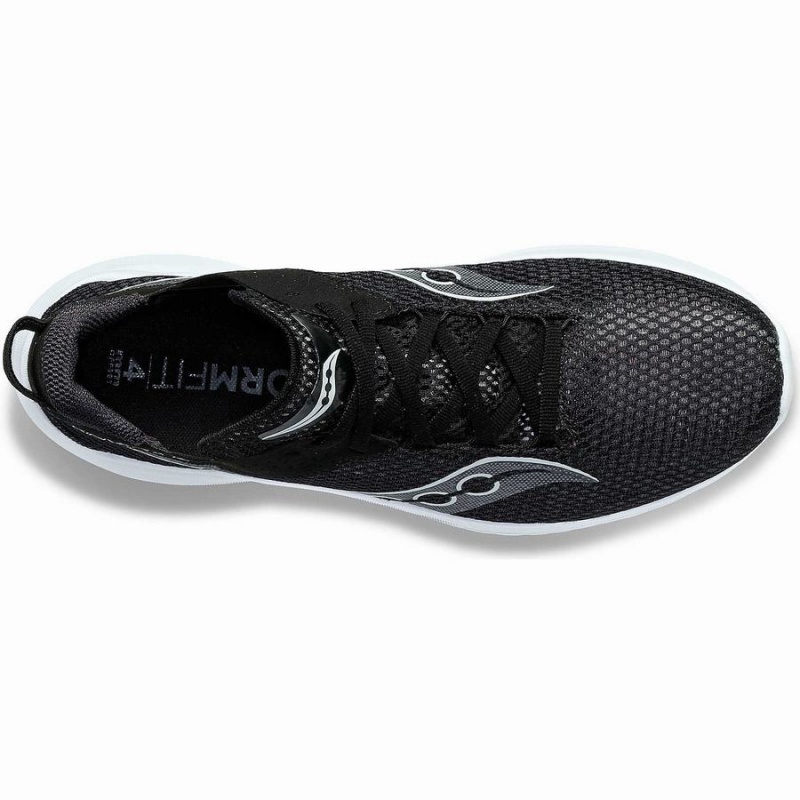 Women's Saucony Kinvara 14 Wide Running Shoes Black / White | SG S71835-N70