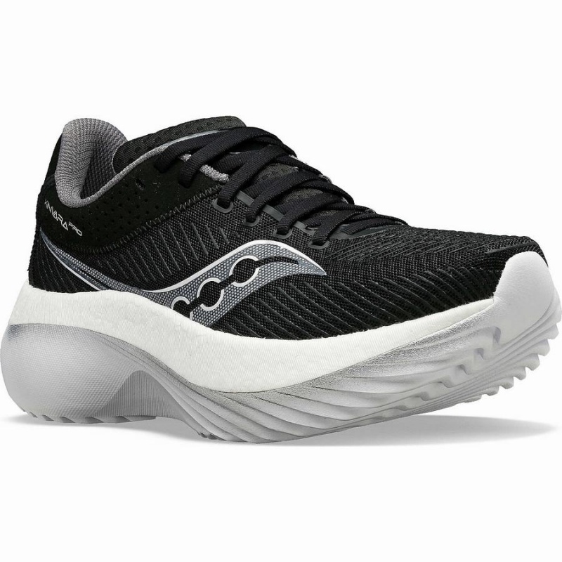 Women's Saucony Kinvara Pro Running Shoes Black / White | SG S82609-S50