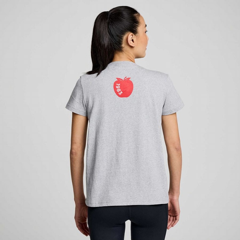 Women's Saucony New York Rested T Shirts Grey | SG S14637-D27