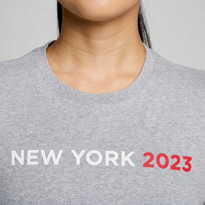 Women's Saucony New York Rested T Shirts Grey | SG S14637-D27