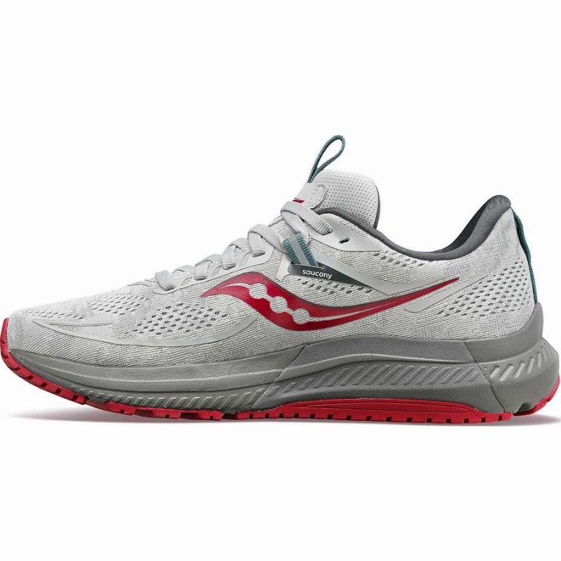 Women's Saucony Omni 21 Running Shoes Grey / Red | SG S49173-B65