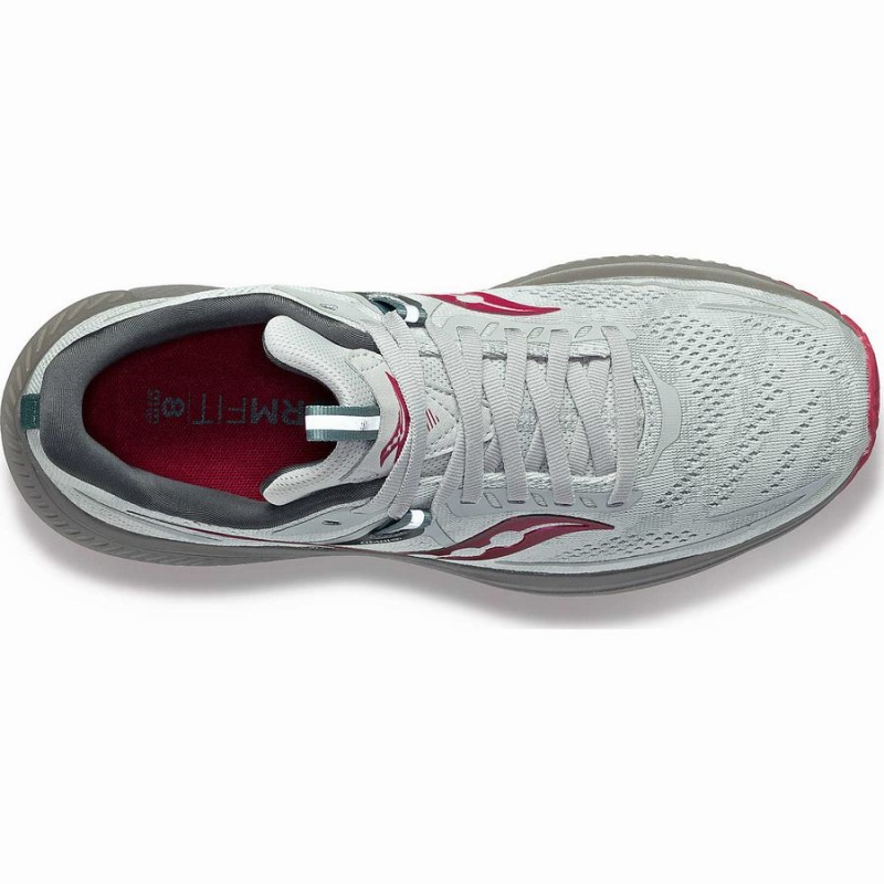 Women's Saucony Omni 21 Running Shoes Grey / Red | SG S49173-B65