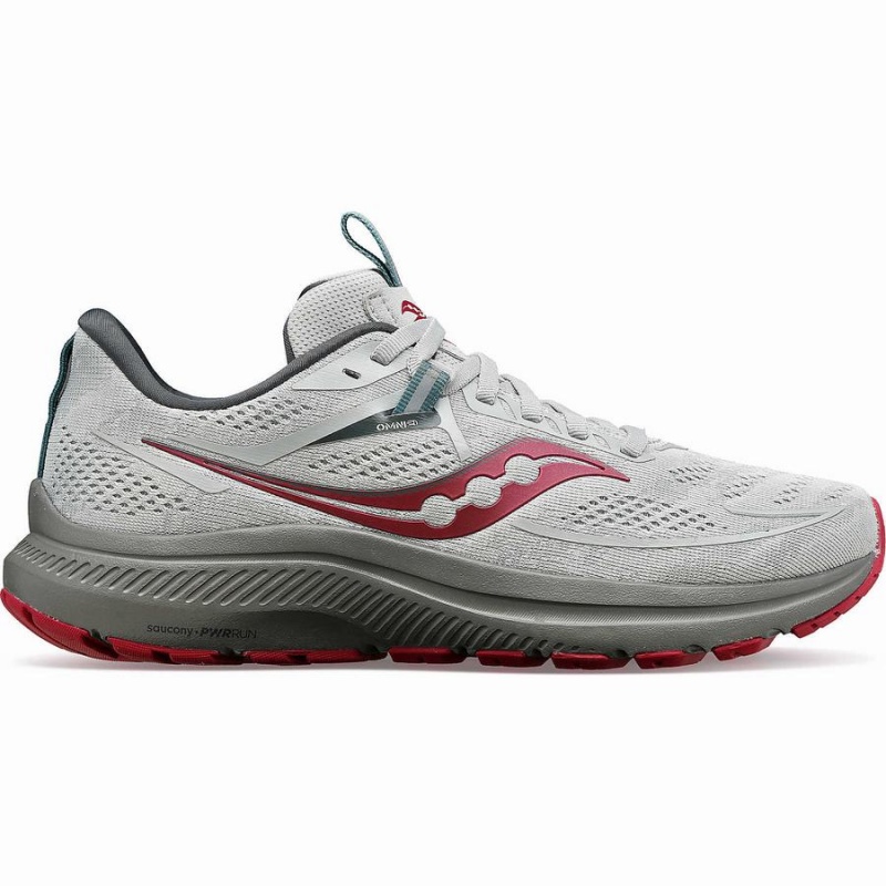 Women\'s Saucony Omni 21 Running Shoes Grey / Red | SG S49173-B65