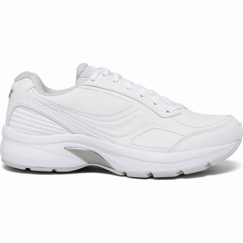 Women\'s Saucony Omni Walker 3 Wide Walking Shoes White | SG S08713-X70