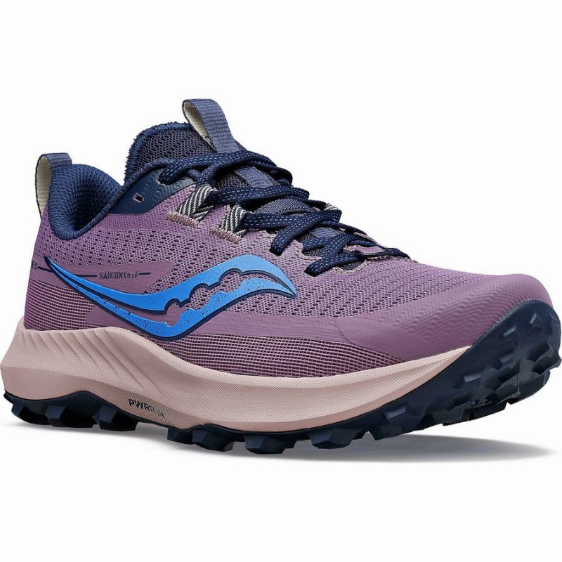 Women's Saucony Peregrine 13 Trail Running Shoes Purple / Navy | SG S50192-J85