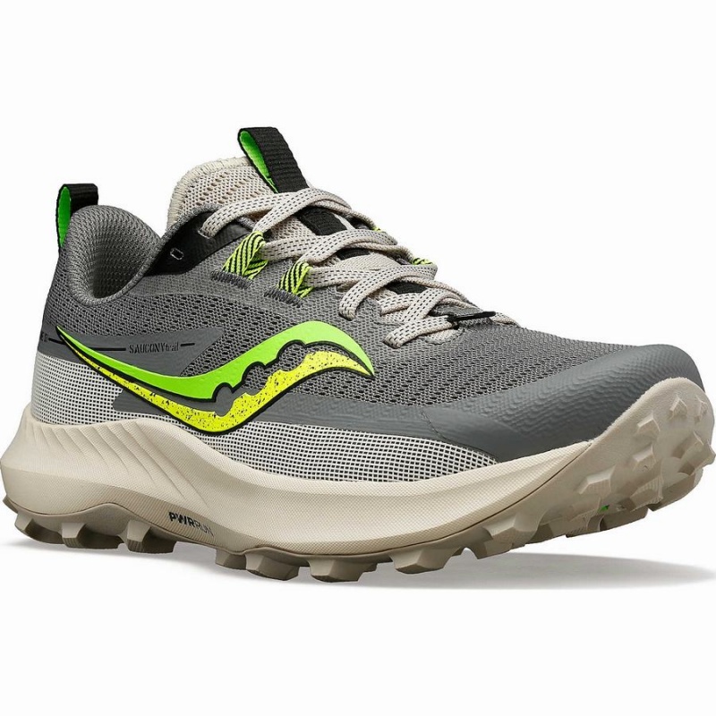 Women's Saucony Peregrine 13 Trail Running Shoes Grey / Green | SG S21095-T69