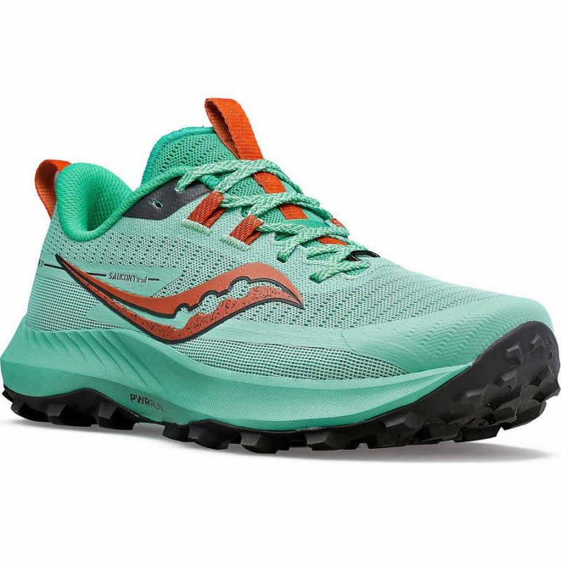 Women's Saucony Peregrine 13 Trail Running Shoes Turquoise / Orange | SG S58604-B95