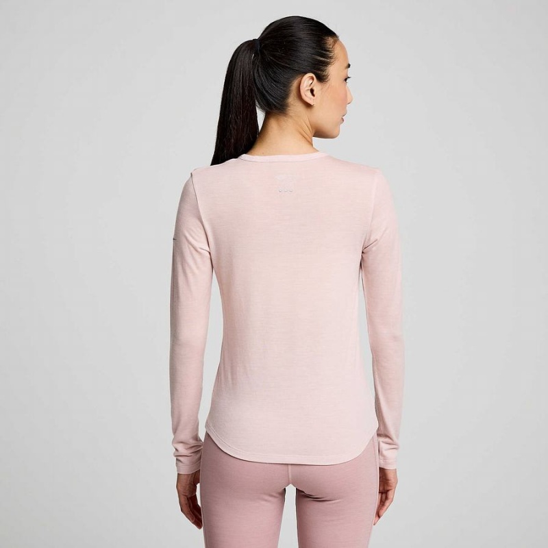 Women's Saucony Peregrine Merino Long Sleeve T Shirts Smoke Heather | SG S32761-S07