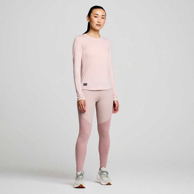 Women's Saucony Peregrine Merino Long Sleeve T Shirts Smoke Heather | SG S32761-S07