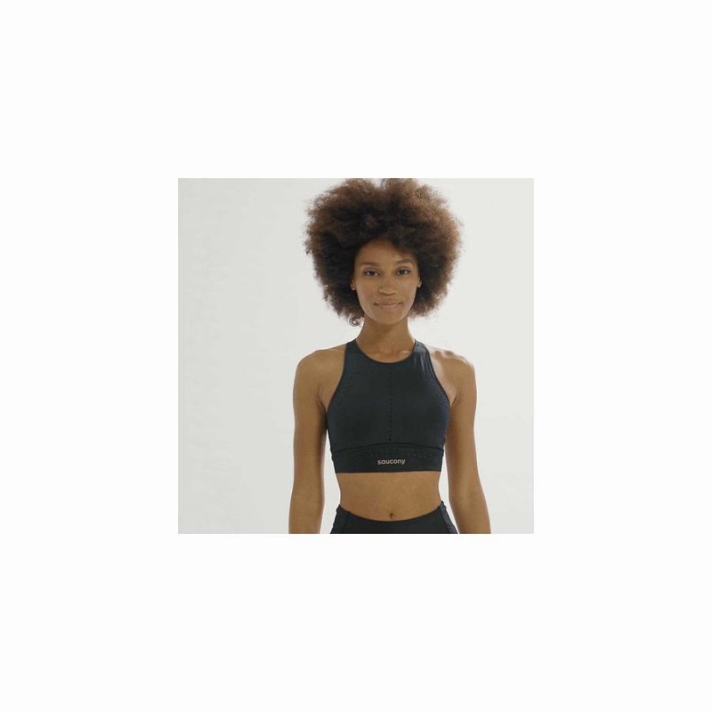 Women's Saucony Pinnacle Bra Top Bras Black | SG S32468-W98