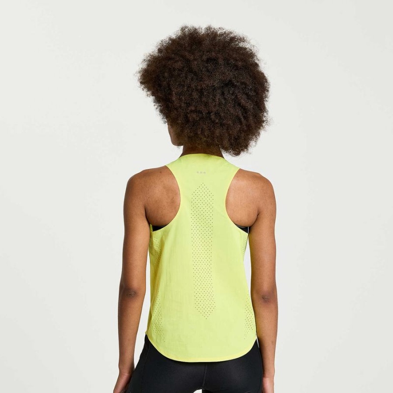 Women's Saucony Pinnacle Tank Tank Top Yellow | SG S46719-S63