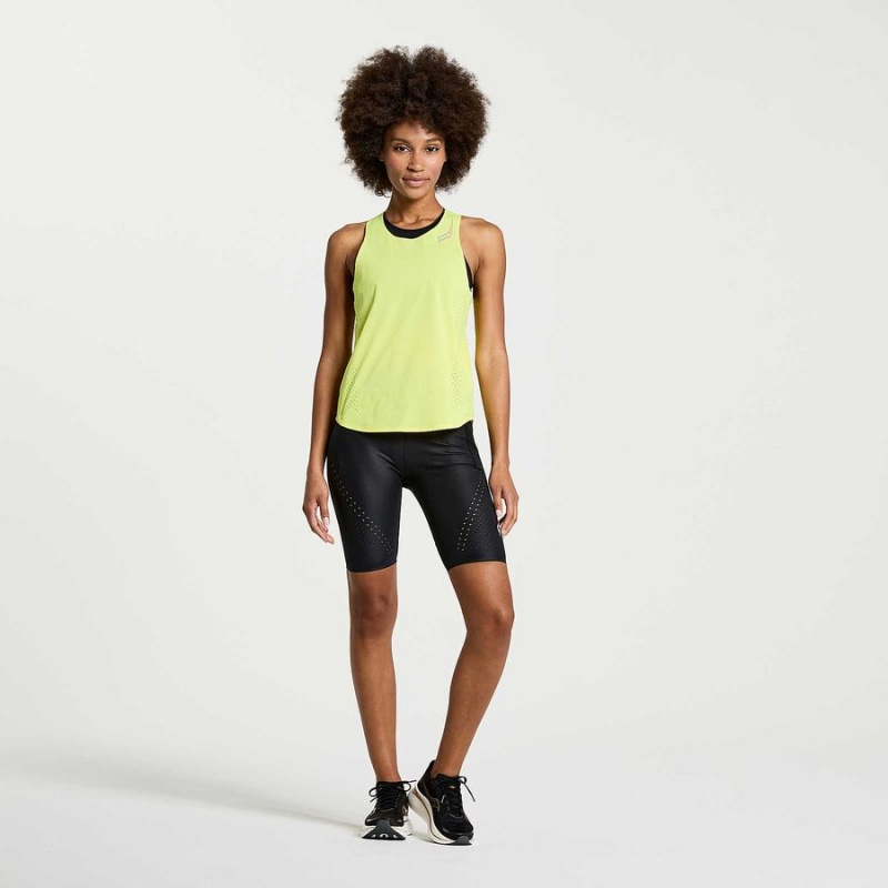 Women's Saucony Pinnacle Tank Tank Top Yellow | SG S46719-S63