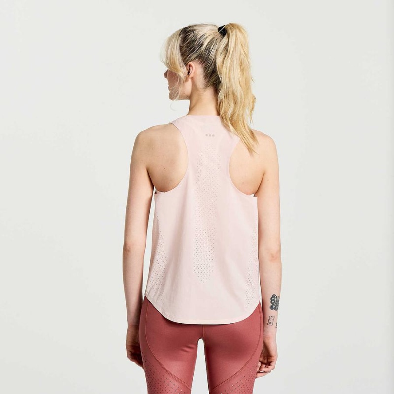 Women's Saucony Pinnacle Tank Top Rose | SG S64203-Q79