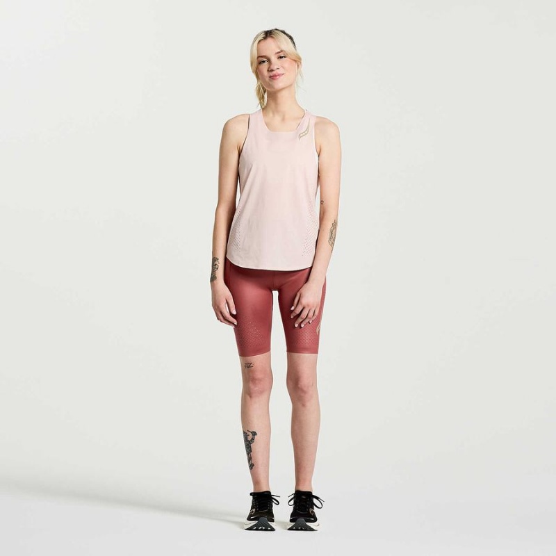 Women's Saucony Pinnacle Tank Top Rose | SG S64203-Q79