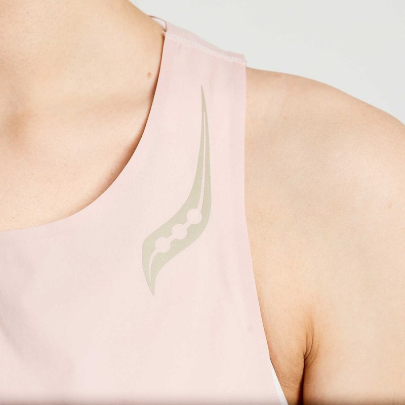 Women's Saucony Pinnacle Tank Top Rose | SG S64203-Q79