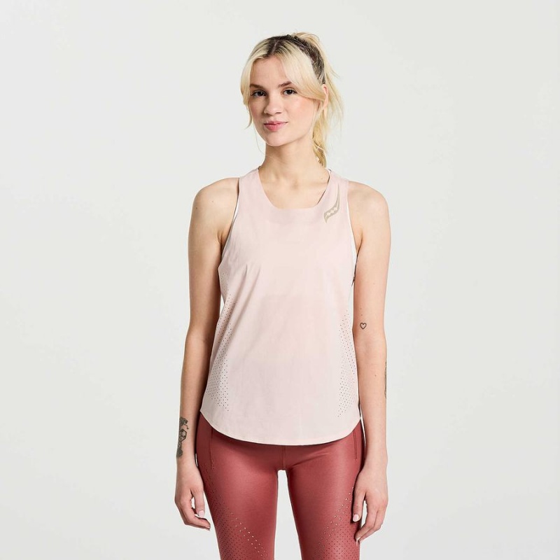 Women\'s Saucony Pinnacle Tank Top Rose | SG S64203-Q79