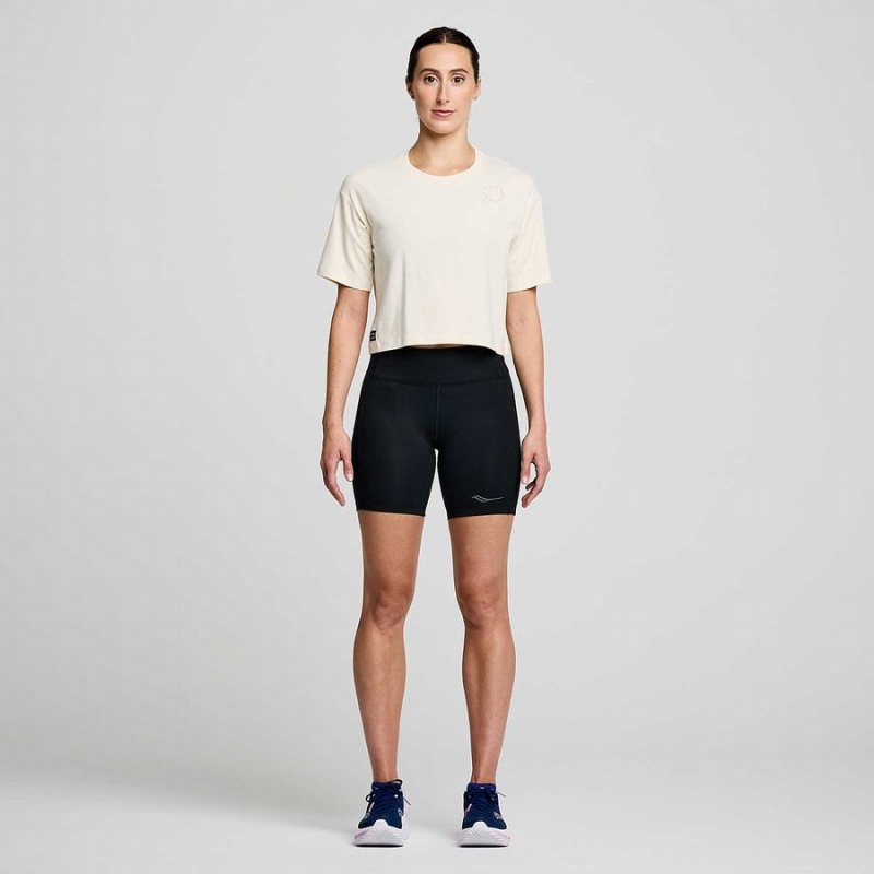 Women's Saucony Recovery Boxy Tee T Shirts Beige | SG S25164-W57