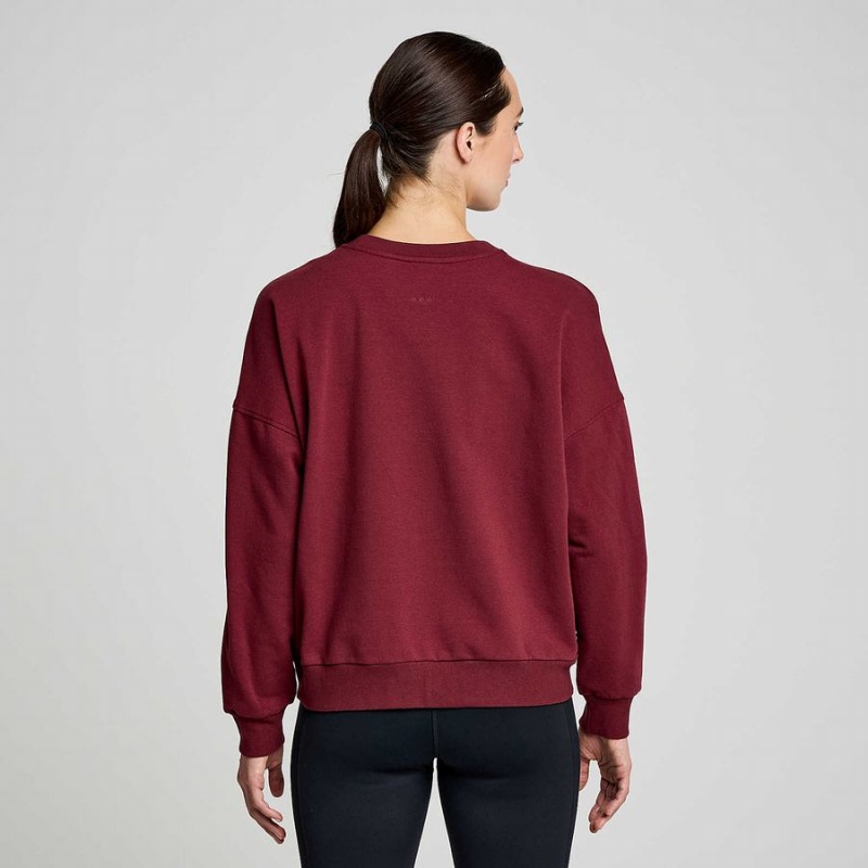 Women's Saucony Recovery Crew Sweatshirt Red | SG S58197-J98