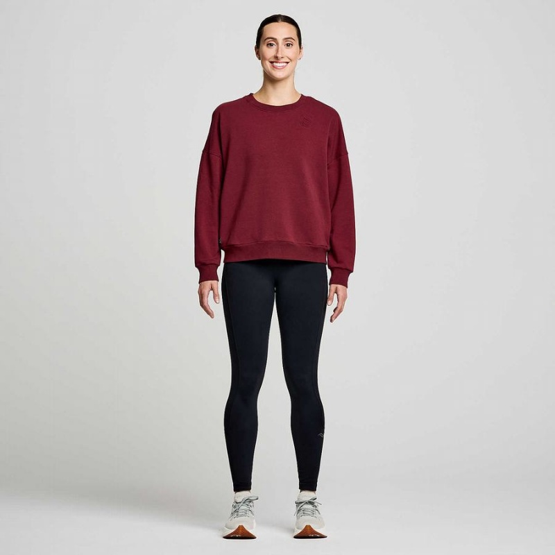 Women's Saucony Recovery Crew Sweatshirt Red | SG S58197-J98