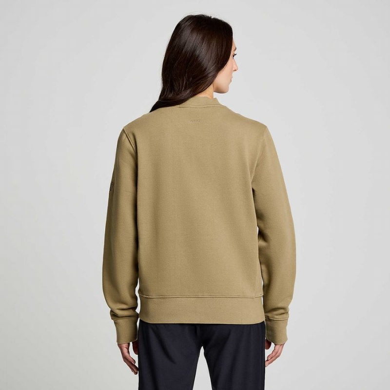 Women's Saucony Recovery Crew Sweatshirt Coffee | SG S85062-W39