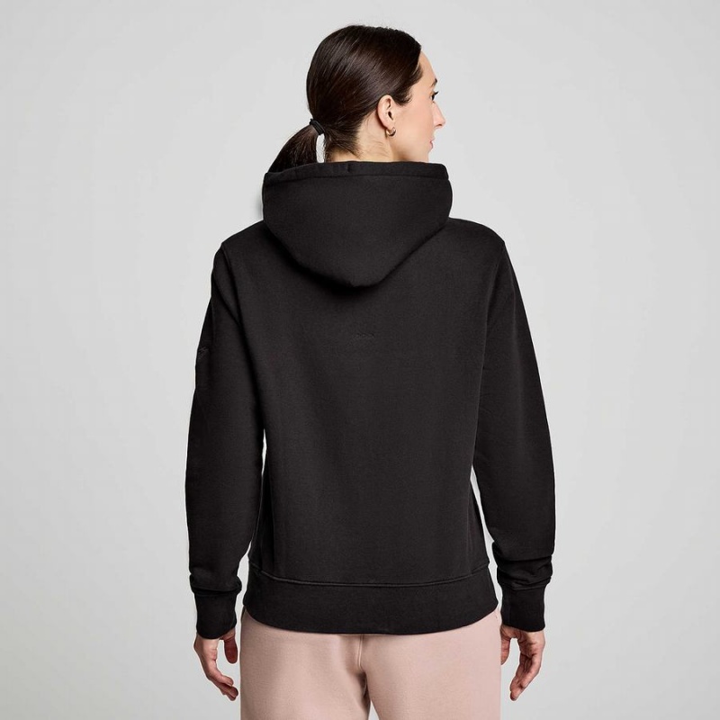 Women's Saucony Recovery Hoody Hoodie Black | SG S89751-D61