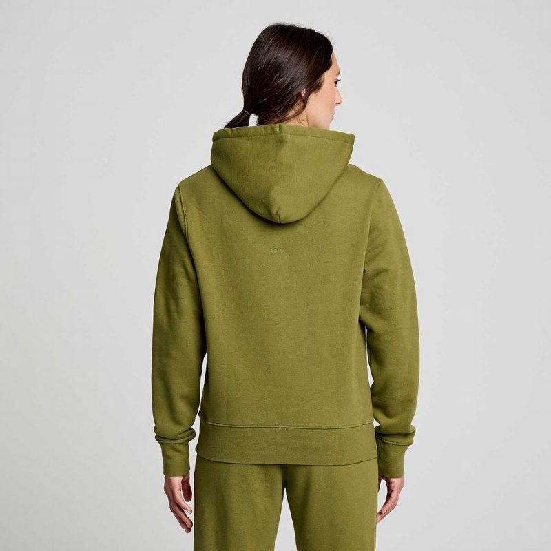 Women's Saucony Recovery Hoody Hoodie Khaki | SG S68903-S87