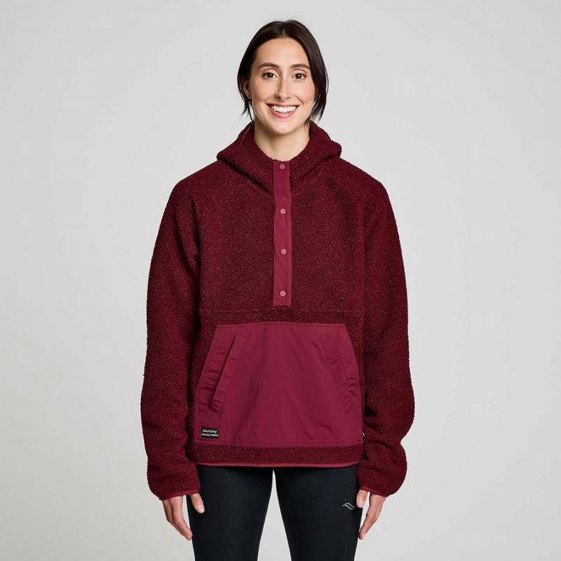 Women's Saucony Recovery Sherpa Pullover Red | SG S34059-P03