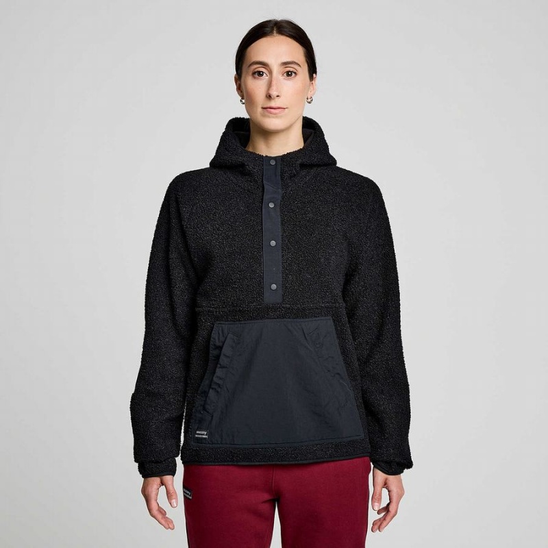 Women's Saucony Recovery Sherpa Pullover Black | SG S96208-Z09