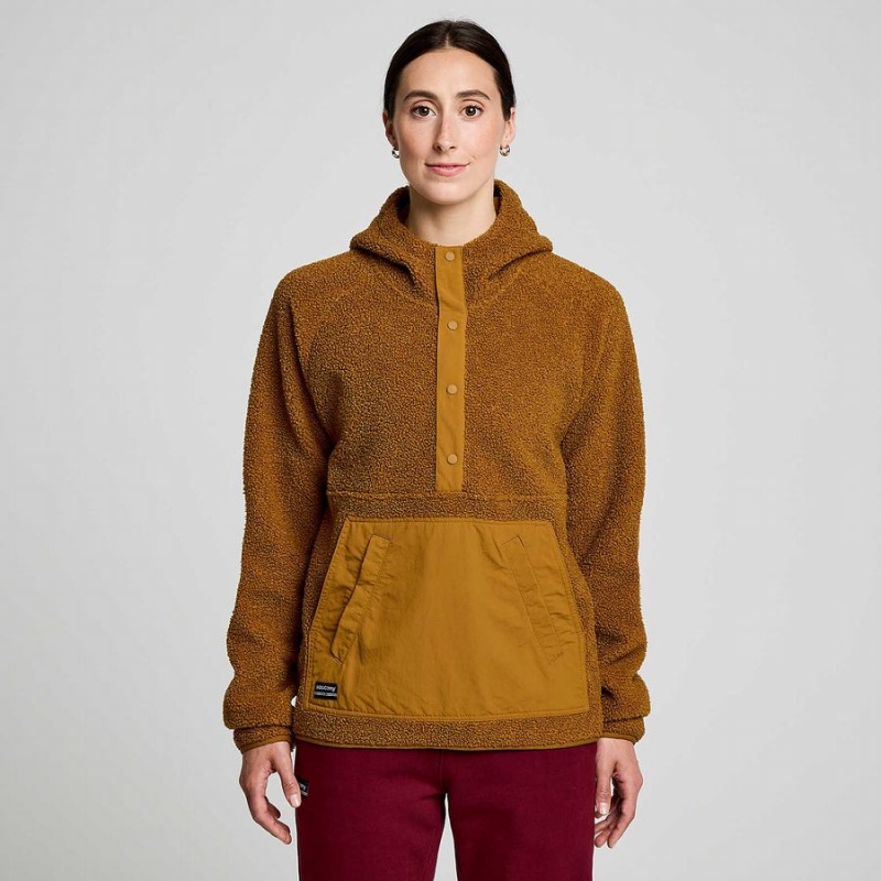 Women's Saucony Recovery Sherpa Pullover Brown | SG S35681-C91