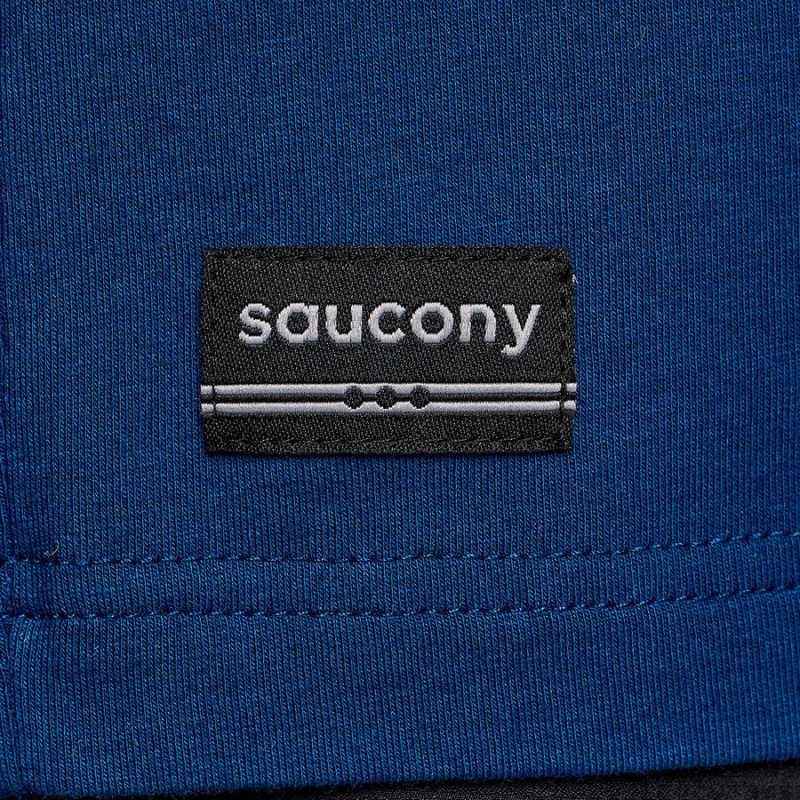 Women's Saucony Recovery Short Sleeve T Shirts Indigo | SG S30695-P49