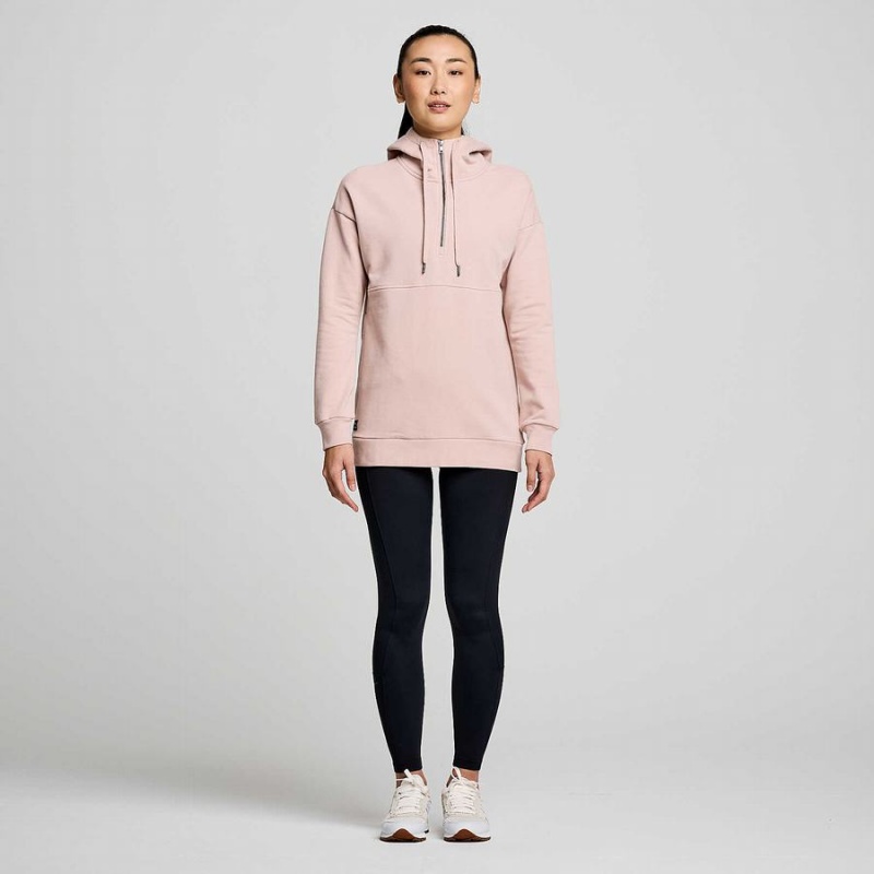 Women's Saucony Recovery Zip Tunic Hoodie Smoke Graphic | SG S26750-C19