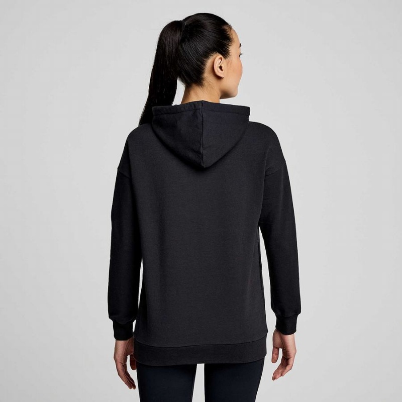 Women's Saucony Recovery Zip Tunic Hoodie Black | SG S36912-B37