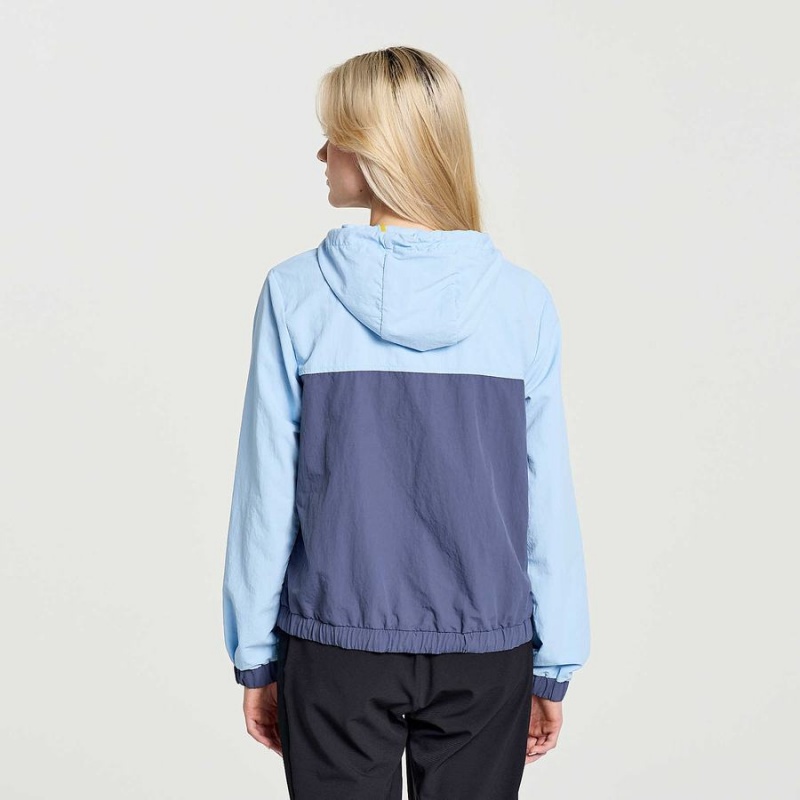 Women's Saucony Rested Anorak Tops Blue | SG S54761-L91