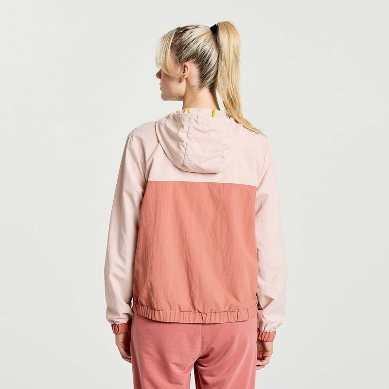 Women's Saucony Rested Anorak Tops Rose | SG S05289-K67