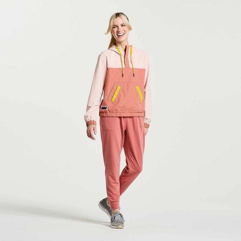 Women's Saucony Rested Anorak Tops Rose | SG S05289-K67