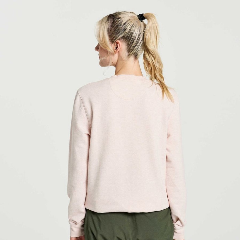 Women's Saucony Rested Crewneck Sweatshirt Rose | SG S54327-K28