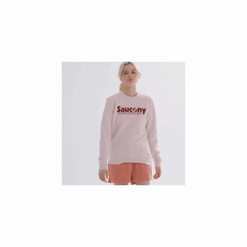 Women's Saucony Rested Crewneck Sweatshirt Rose | SG S54327-K28