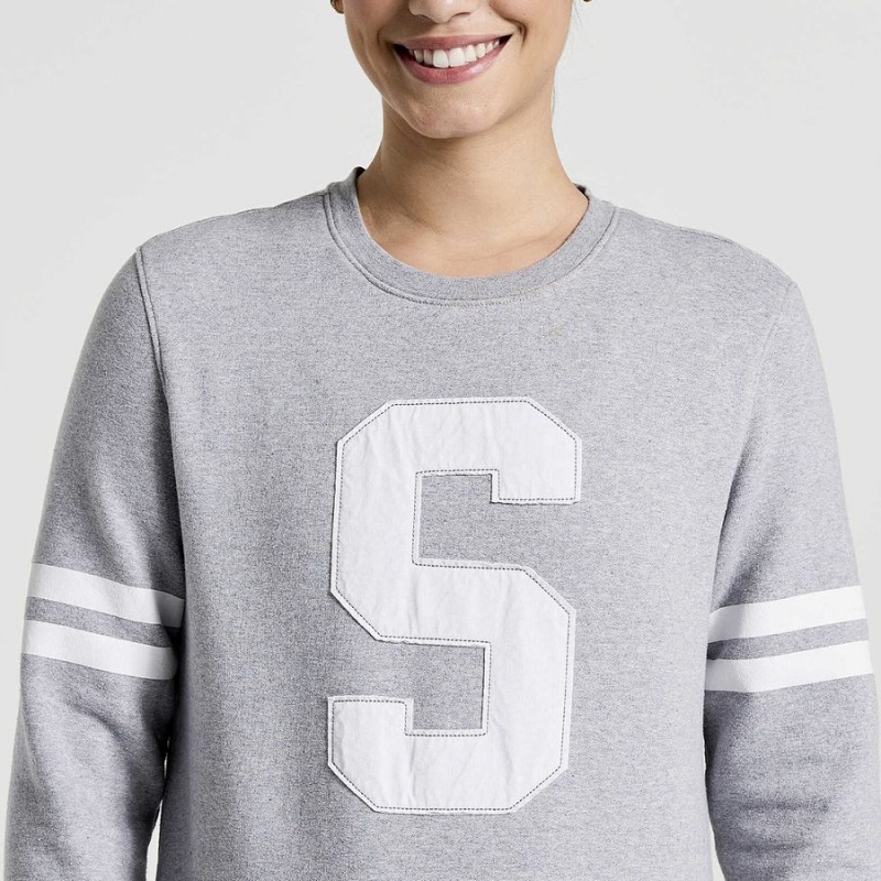 Women's Saucony Rested Crewneck Sweatshirt Light Grey | SG S26015-L92