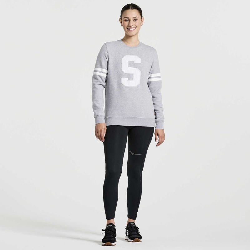 Women's Saucony Rested Crewneck Sweatshirt Light Grey | SG S26015-L92