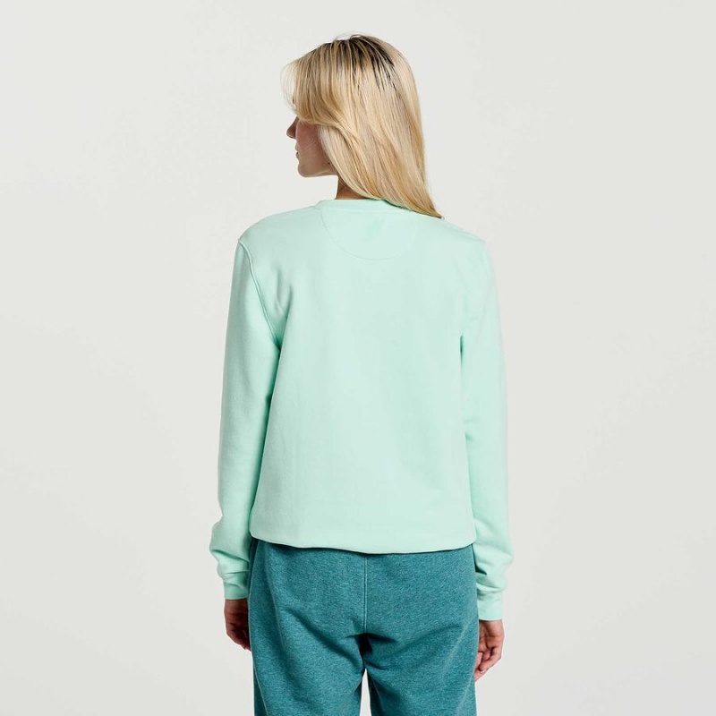 Women's Saucony Rested Crewneck Sweatshirt Turquoise | SG S64315-Q05